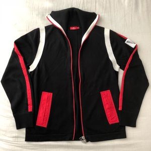 J.Lindeberg zip-up sweater/jacket. Racing themed